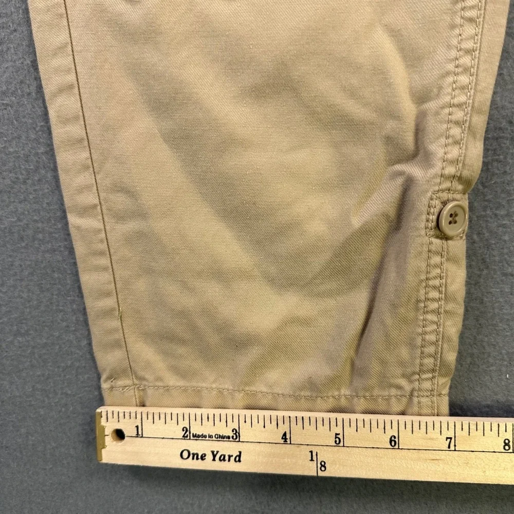 Talbots Womens Khaki Chino Pants Size 6 Elastic Waist Drawstring Cotton Tencel